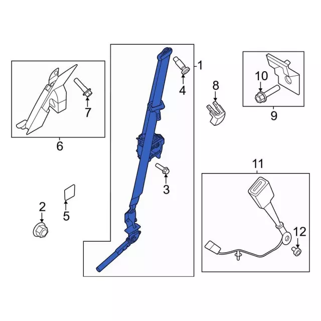 Seat Belt Lap And Shoulder Belt - Ford (PC3Z-26611B09-BF)