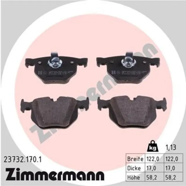 237321701 - : Zimmermann 23732.170.1 Disc Brake Pad Set for ZIMMERMANN Image