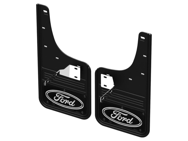 VPC3Z16A550B - Exterior: 2023-2024 Ford - Black Ford Oval Gatorback Front Pair Splash for Ford: E-350 Super Duty, E-450 Super Duty, F-250 Super Duty, F-350 Super Duty, F-450 Super Duty, F-550 Super Duty Image