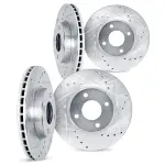 700456003 - : DFC Brake Rotors - Drilled &amp; Slotted - Silver for DYNAMIC FRICTION Image