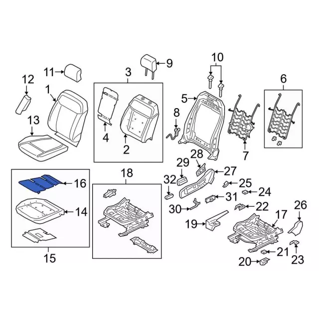 KB3Z14D696A - Body: Seat Back Heater for Ford Image