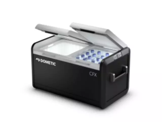 19432149 - Merchandise: Cooler By Dometic for Buick: Enclave, Encore, Encore GX, Envision, Envista, Regal Sportback, Regal TourX | Cadillac: CT4, CT5, CT6, Escalade, Escalade ESV, LYRIQ, XT4, XT5, XT6 | Chevrolet: Blazer, Bolt EUV, Bolt EV, Camaro, Colorado, Equinox, Express 2500, Express 3500, Express 4500, Impala, Malibu, Silverado 1500, Silverado 1500 LTD, Silverado 2500 HD, Silverado 3500 HD, Silverado EV, Sonic, Spark, Suburban, Tahoe, Trailblazer, Traverse, Trax | GMC: Acadia, Canyon, Savana 2500, Savana 3500, Savana 4500, Sierra 1500, Sierra 1500 Limited, Sierra 2500 HD, Sierra 3500 HD, Terrain, Yukon, Yukon XL Image