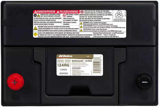 124RG - : Vehicle Battery for Hyundai: Azera, Elantra, Entourage, Genesis Coupe, Santa Fe, Santa Fe Sport, Sonata, Tiburon, Tucson, Veracruz, XG300, XG350 | Kia: Amanti, Borrego, Cadenza, Optima, Rondo, Sedona, Sorento, Sportage Image