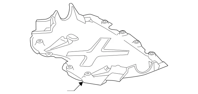 222524013064 - Chassis Sheet Metal/Air Intake: Cover, Engine Comp. Lower for Mercedes-Benz: Maybach S600, Maybach S650, S450, S550, S550e, S560, S600 Image image