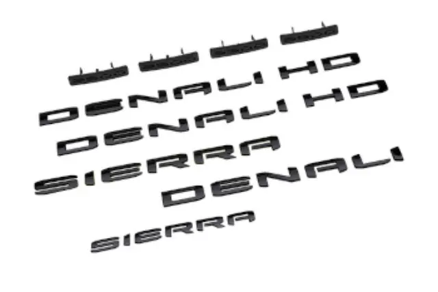 86591515 - Exterior: Exterior Emblems, Sierra Denali, Black for GMC: Sierra 2500 HD, Sierra 3500 HD Image