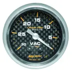 4784 - : GAUGE, VACUUM, 2 1/16", 30INHG, MECHANICAL, CARBON FIBER for AutoMeter Image