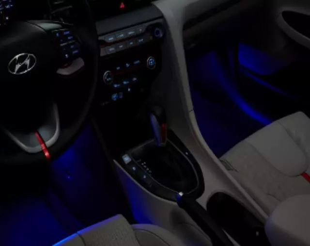 J3F68AU000 - Interior: 2019-2022 Hyundai Veloster Interior Blue LED Light Kit for Hyundai: Veloster, Veloster N Image