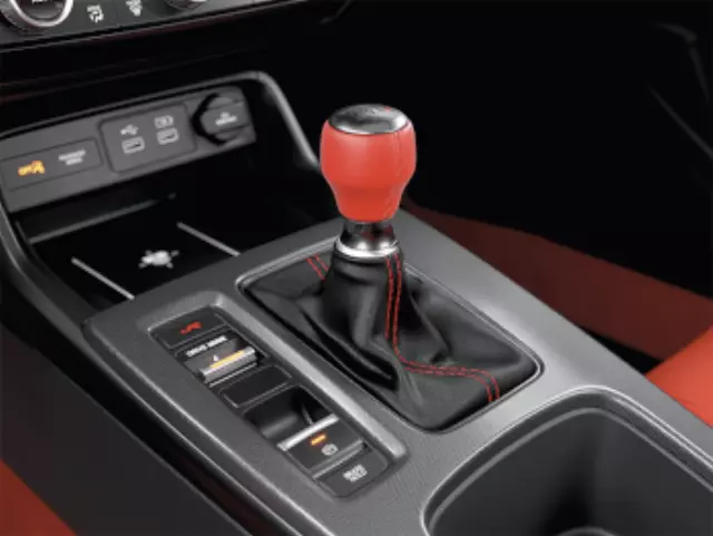 8U92T60110 - : Red Leather Wrapped Shift Knob for Honda Image