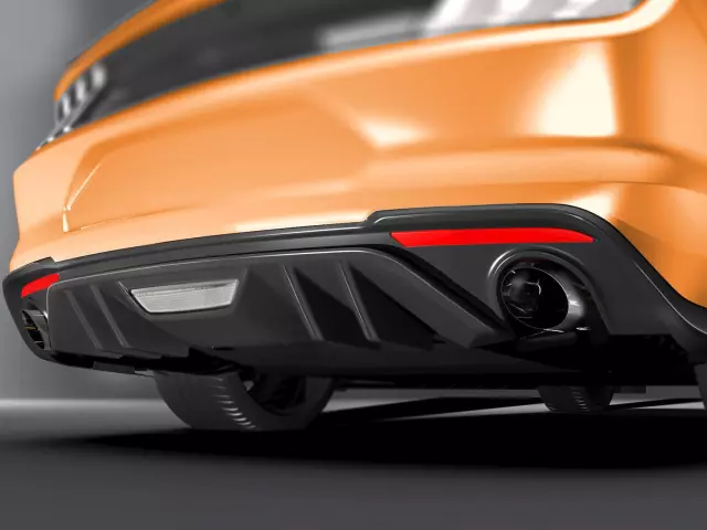 VJR3Z17F828A - Exterior: Fascia - Rear Bumper Diffuser - Matte Black for Ford Image