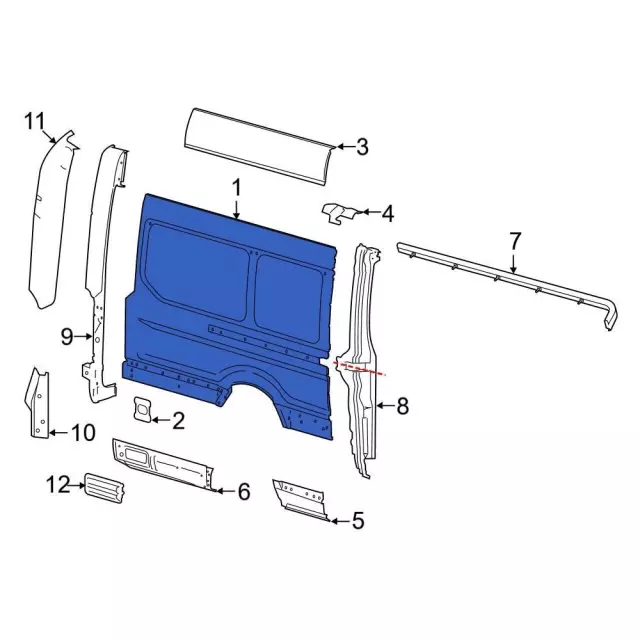 LK4Z61279D46A - : Side Panel for Ford: E-Transit, Transit-150, Transit-250, Transit-350, Transit-350 HD Image