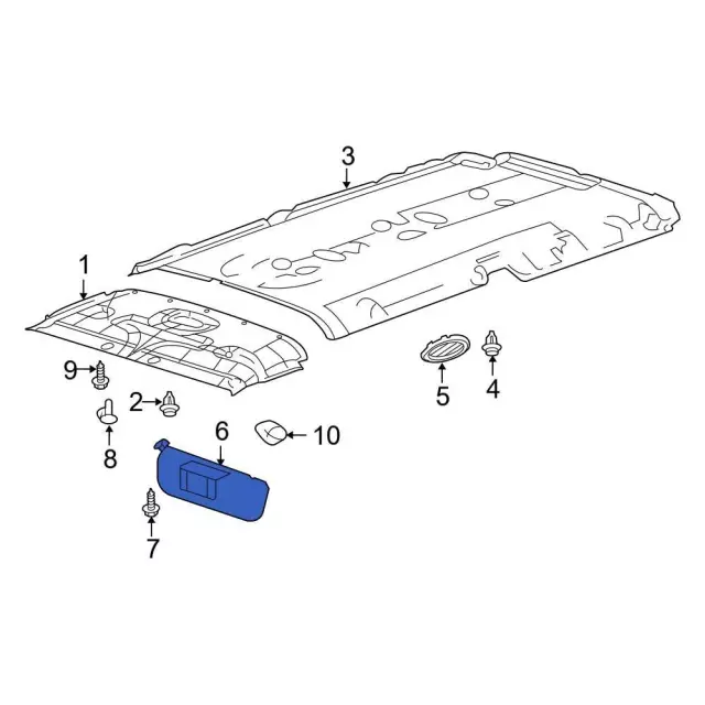 CC2Z1504104AB - Body: Sun Visor for Ford: E-150, E-250, E-350 Super Duty, E-450 Super Duty Image
