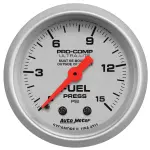 4311 - : GAUGE, FUEL PRESSURE, 2 1/16", 15PSI, MECHANICAL, ULTRA-LITE for AutoMeter Image