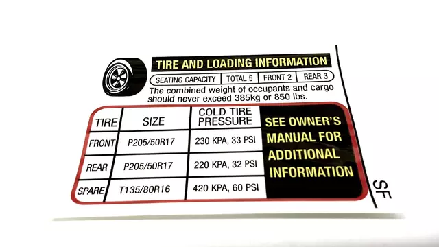 28181AG65A - Body: Info Label for Subaru: Legacy, Outback Image