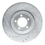63140002R - : DFC Brake Rotor - Drilled and Slotted - Silver for DYNAMIC FRICTION Image