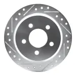 63142023L - : DFC Brake Rotor - Drilled and Slotted - Silver for DYNAMIC FRICTION Image