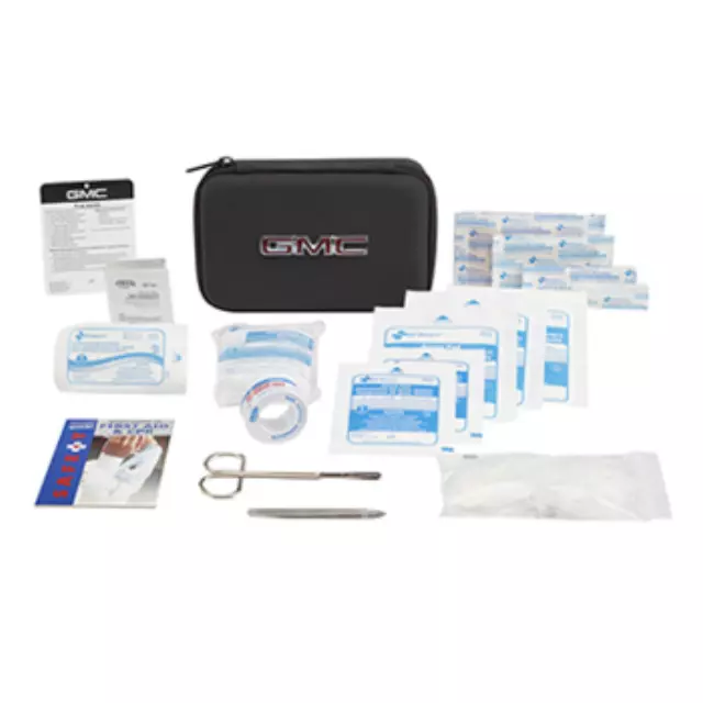 84134573 - Interior: Safety, First Aid Kit W/Gmc Logo for GMC: Acadia, Acadia Limited, Canyon, Envoy, Savana 1500, Savana 2500, Savana 3500, Savana 4500, Sierra 1500, Sierra 1500 Limited, Sierra 2500 HD, Sierra 3500 HD, Terrain, Yukon, Yukon XL, Yukon XL 1500, Yukon XL 2500 Image