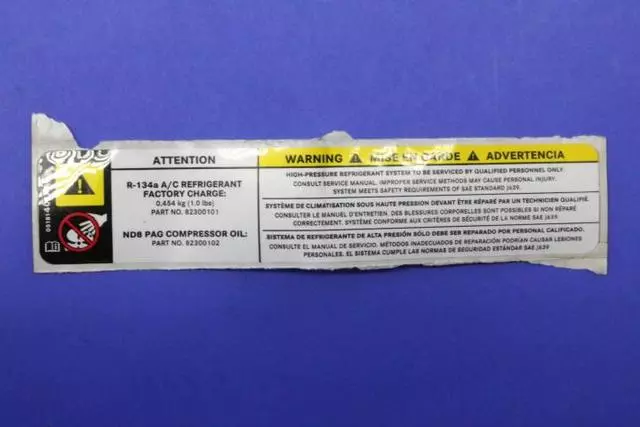 Air Conditioning System Label - Mopar (5181401AA)