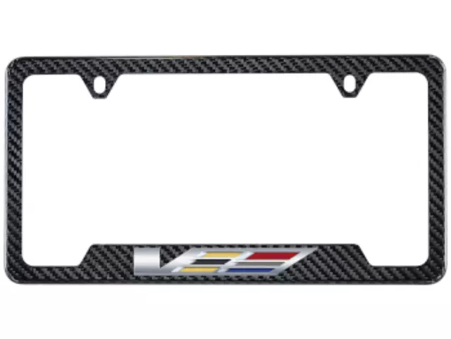 19432773 - : License Plate Frame in Carbon Fiber with Cadillac V Series Logo for Cadillac: CT4, CT5 Image