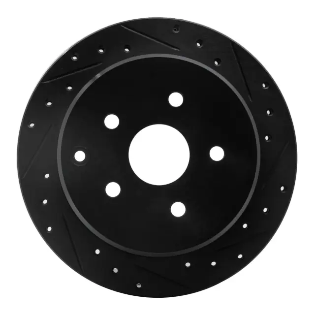 63376101R - Brakes &amp; Brake Parts: DFC Brake Rotor - Drilled and Slotted - Black for DYNAMIC FRICTION Image
