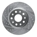 63142039L - : DFC Brake Rotor - Drilled and Slotted - Silver for DYNAMIC FRICTION Image