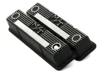 24183 - : Holley M/T Valve Covers - Vintage Style - Finned - SBC - Satin Black for Holley Image