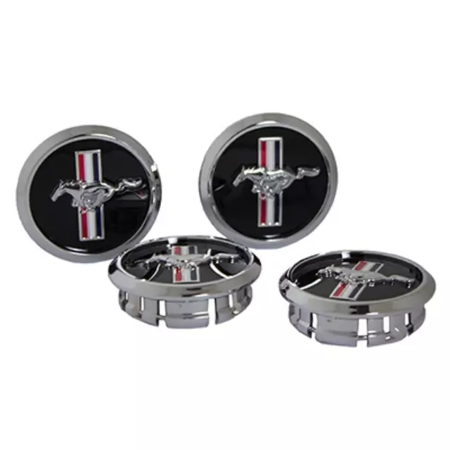 Chromed Ring Cap W/Pony Logo, 4pc Kit - Ford (5R3Z-1130-BA)