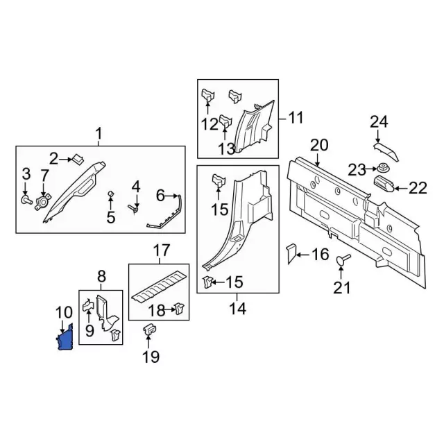 2021-2024 Ford - Cowl Kick Panel Cover - Ford (ML3Z-15023A98-AE)