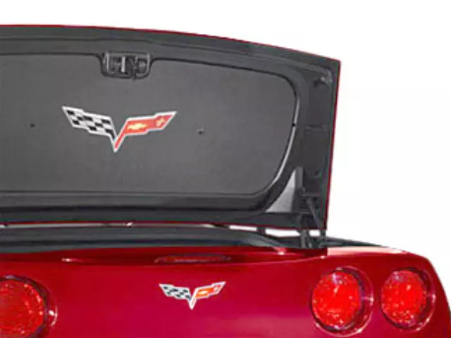 12499967 - Interior: Deck Lid Liner - Crossed-Flag Logo - Ebony for GM Image