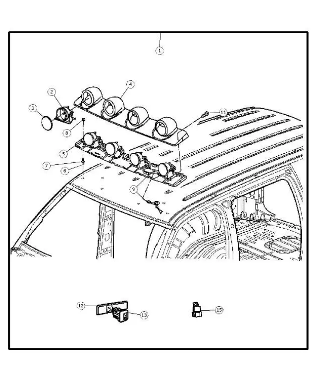 56050301AA - Electrical: Roof Lamps Wiring for Jeep: Liberty Image