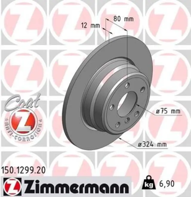 150129920 - Brakes &amp; Brake Parts: Zimmermann 150.1299.20 Disc Brake Rotor for ZIMMERMANN Image