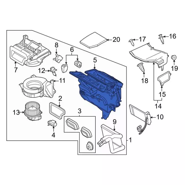 LK4Z18A484E - HVAC: Evaporator Case for Ford Image