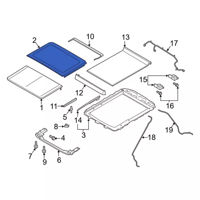 Sunroof Glass - Ford (ML3Z-16500A18-E)