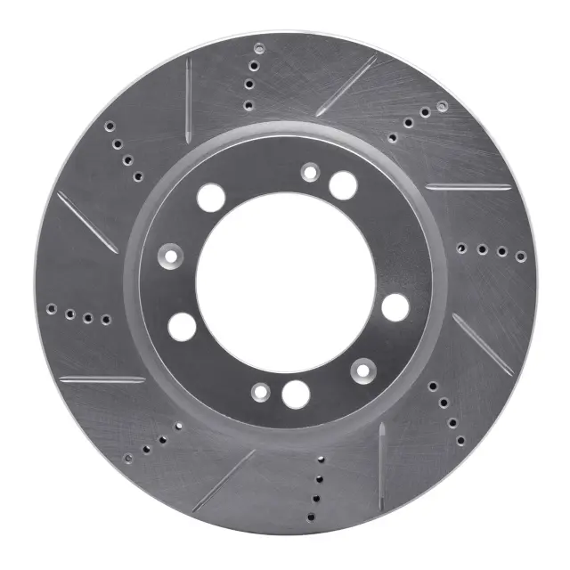 63102009D - Brakes &amp; Brake Parts: DFC Brake Rotor - Drilled and Slotted - Silver for DYNAMIC FRICTION Image