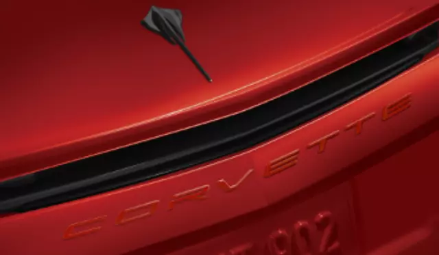 86526362 - : Corvette Script Rear Emblem, Torch Red for GM Image