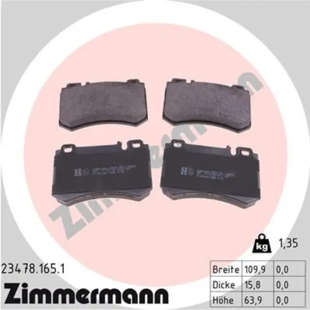 234781651 - Brakes &amp; Brake Parts: Zimmermann 23478.165.1 Disc Brake Pad Set for ZIMMERMANN Image