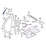 LK4Z6103599AC - Body: Windshield Pillar Trim for Ford: E-Transit, Transit-150, Transit-250, Transit-350, Transit-350 HD Image