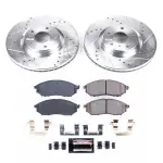 K112 - : Z23 Daily Driver Carbon-Fiber Ceramic Brake Pad and Drilled &amp; Slotted Rotor Kit for PowerStop Image