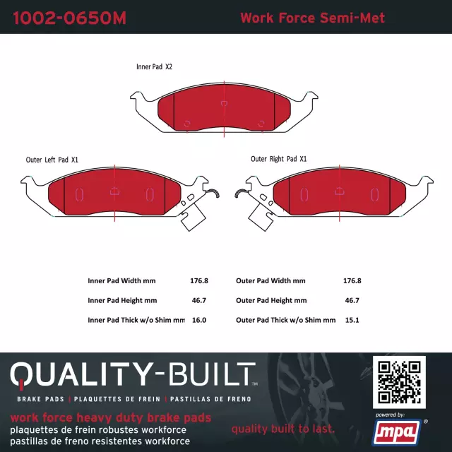 10020650M - : Disc Brake Pad Set for MPA ELECTRICAL Image