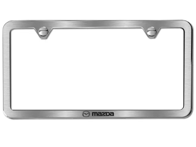 83Z63 - Exterior: License Plate Frame, Slimline, Mazda Logo for Mazda: 2, 3, 5, 6, CX-3, CX-5, CX-7, CX-9, MPV, MX-5 Miata, RX-8, Tribute Image