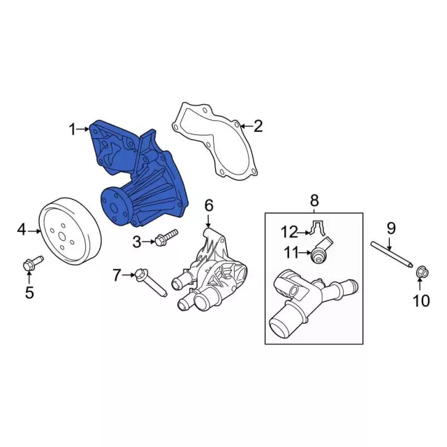 Engine Water Pump - Ford (HX7Z-8501-C)