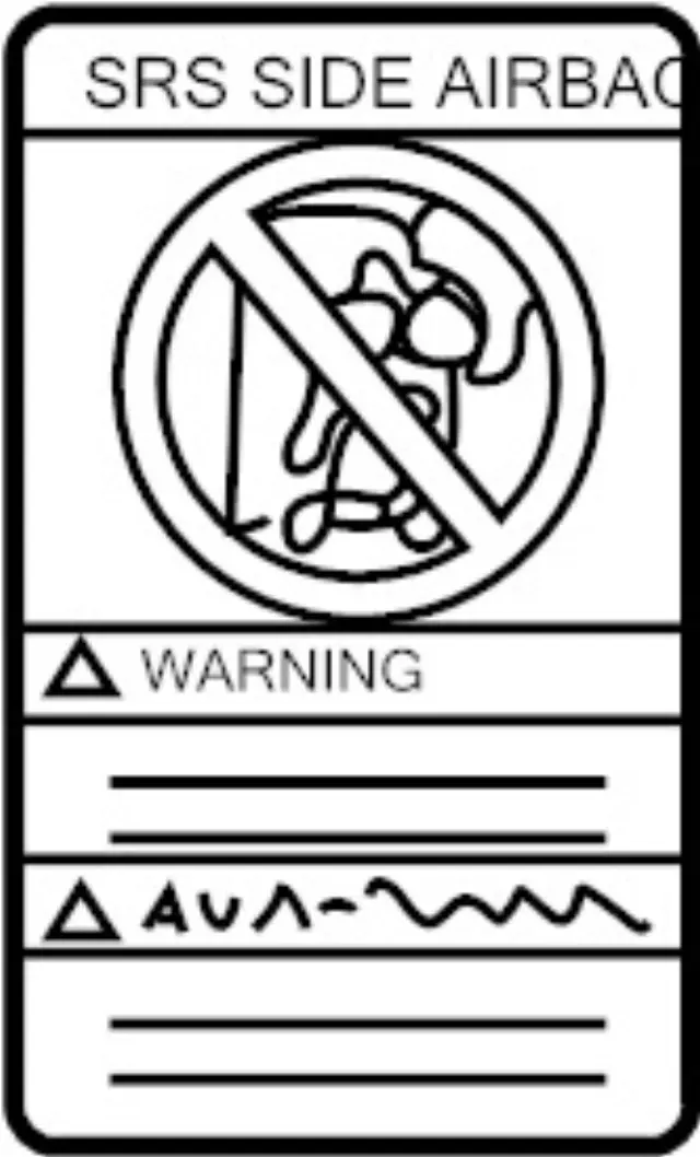 985N87P700 - Body: Air Bag Label for INFINITI: G20, I30, I35, Q45, QX4 Image
