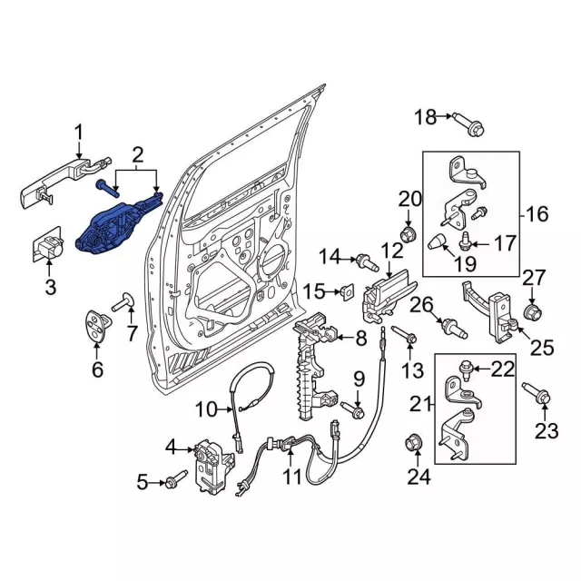 PC3Z2526685C - Body: Handle Base for Ford: F-250 Super Duty, F-350 Super Duty, F-450 Super Duty Image