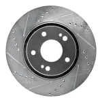 63172044L - : DFC Brake Rotor - Drilled and Slotted - Silver for DYNAMIC FRICTION Image