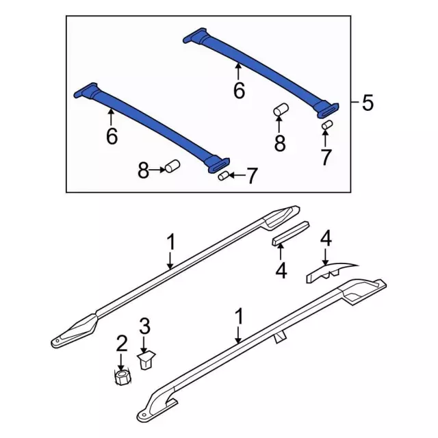 7F2Z1755100BA - Body: Roof Rack, Cross Bars for Ford: Freestar | Mercury: Monterey Image