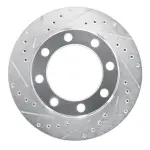 63140048L - : DFC Brake Rotor - Drilled and Slotted - Silver for DYNAMIC FRICTION Image