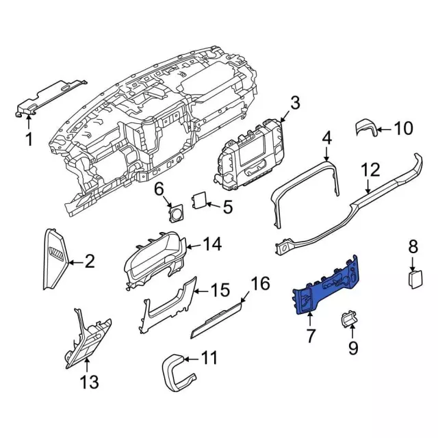 Instrument Panel Trim Panel - Ford (SL3Z-15042C74-AA)