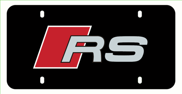 ZAW072850D - Exterior: 2018-2025 Audi - Audi Rs Vanity Plate for Audi: A3, A3 Quattro, A3 Sportback e-tron, A4 allroad, A4 Quattro, A5 Quattro, A5 Sportback, A6 allroad, A6 Quattro, A7 Quattro, A7 Sportback, A8 Quattro, e-tron GT, Q3, Q4 e-tron, Q5, Q5 Sportback, Q7, Q8, R8, RS e-tron GT, RS3, RS5, RS5 Sportback, RS7, S3, S4, S5, S5 Sportback, S6, S7, S8, SQ5, SQ5 Sportback, SQ7, SQ8, TT Quattro, TT RS Quattro, TTS Quattro Image
