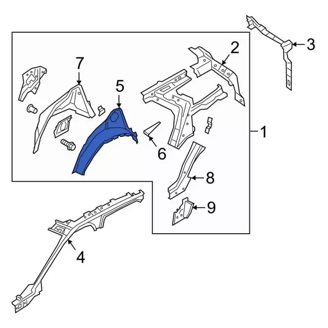 LB5Z7827864A - : Inner Wheelhouse for Ford: Explorer, Police Interceptor Utility Image