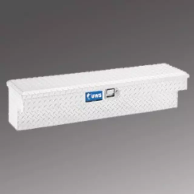 19332287 - Exterior: 48-Inch Side-Mounting Aluminum Tool Box in Bright Diamond Tread by UWS(TM) - Associated Accessories for Chevrolet: Colorado, Silverado 1500, Silverado 1500 LD, Silverado 1500 LTD, Silverado 2500 HD, Silverado 3500 HD | GMC: Canyon, Sierra 1500, Sierra 1500 Limited, Sierra 2500 HD, Sierra 3500 HD Image