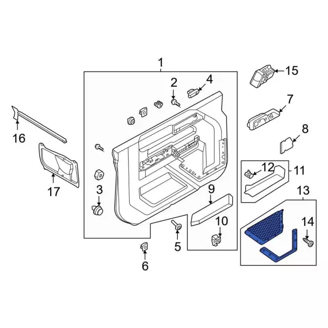 Door Trim Panel Pocket - Ford (M2DZ-78060B01-AG)